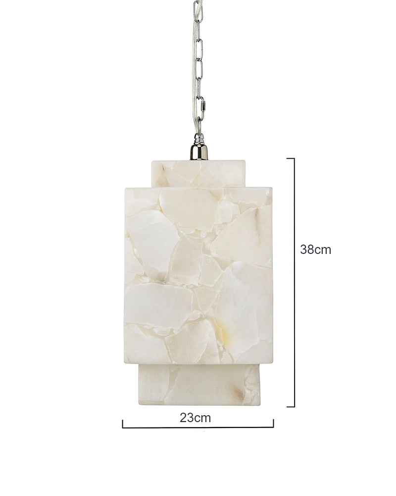 Alabaster Cube Pendant Light