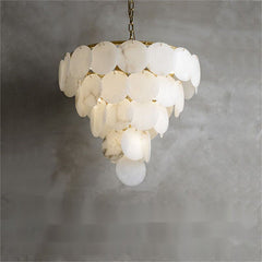 ALabaster Magnolia Multi-Tier Round Chandelier