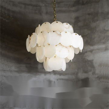 ALabaster Magnolia Multi-Tier Round Chandelier