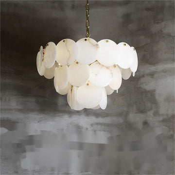 ALabaster Magnolia Multi-Tier Round Chandelier