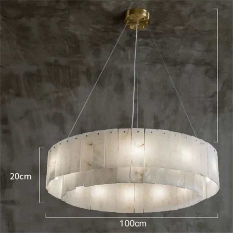 ALabaster Modern Round Chandelier