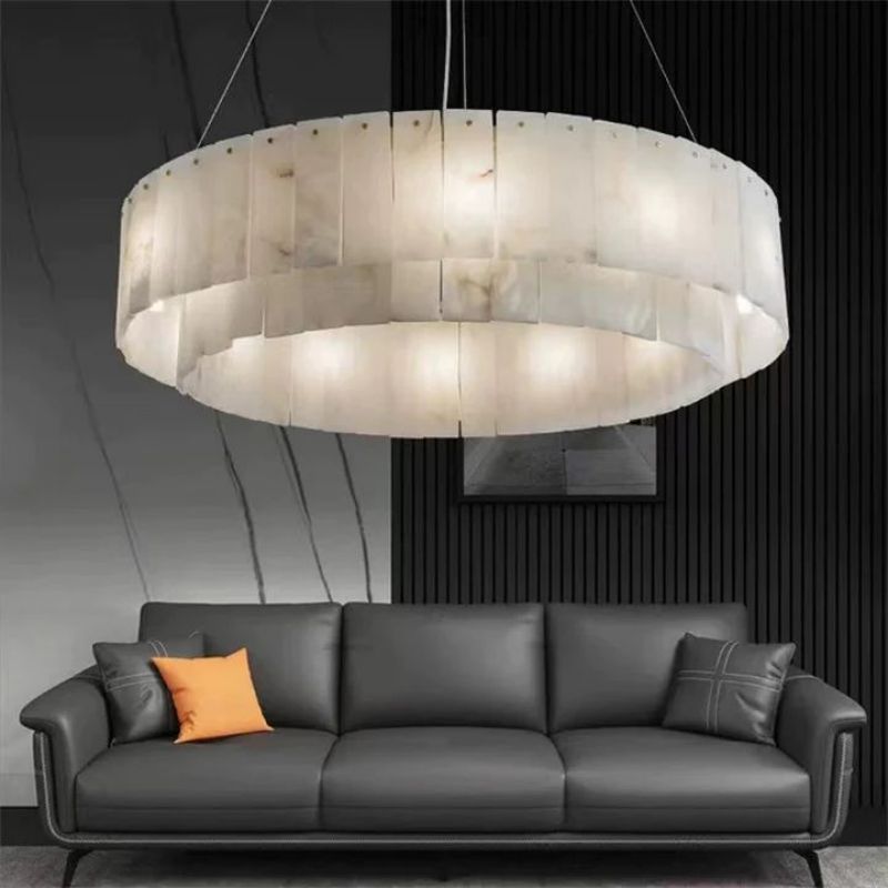 ALabaster Modern Round Chandelier