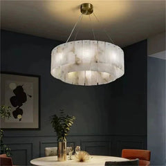 ALabaster Modern Round Chandelier