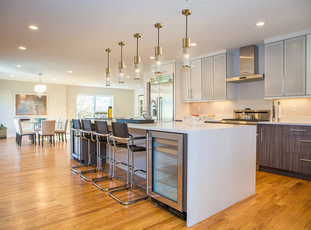 Copper & Glass Kitchen Island Pendant Light