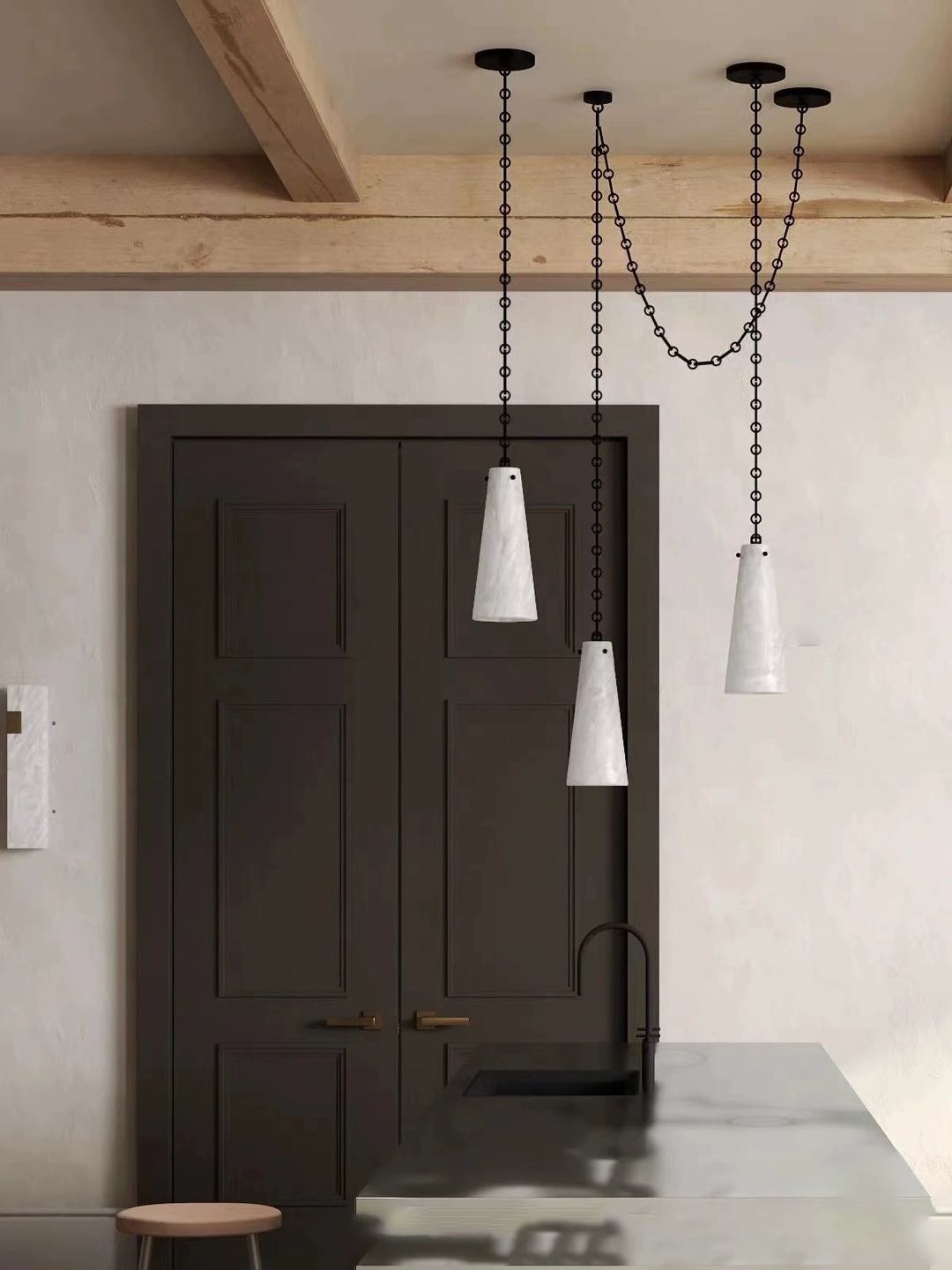 Alabaster Steven Contemporary Chandelier 5-Light