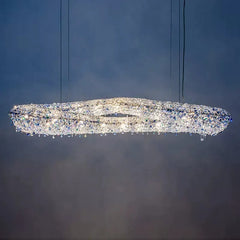 Sira Shaped Infinity Crystal Chandelier for Living/Dining Room