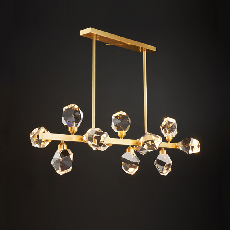 Modern Ice Water Chestnut Linear Chandelier 24" H