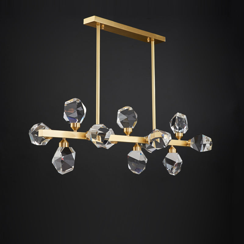 Modern Ice Water Chestnut Linear Chandelier 24" H