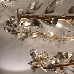 Luxury Modern Crystal Chandelier in Brass Finish Ceiling Light Fixtures