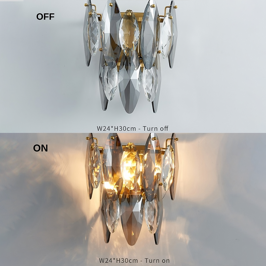 Celestial Leaves Crystal Wall Sconce