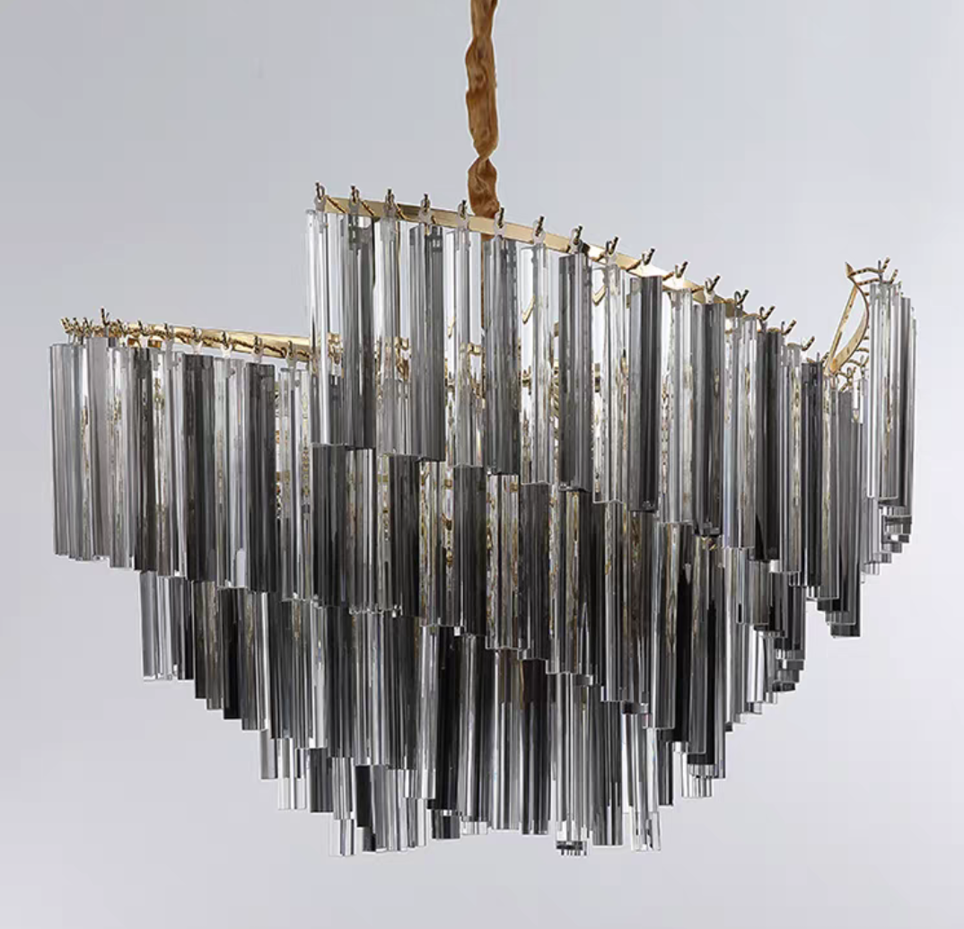 Spiral Tiers Glass Chandelier for Living Room/Dining Room/Entryway