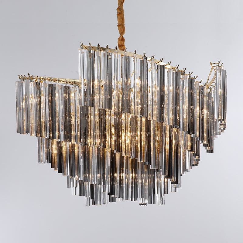 Spiral Tiers Glass Chandelier for Living Room/Dining Room/Entryway