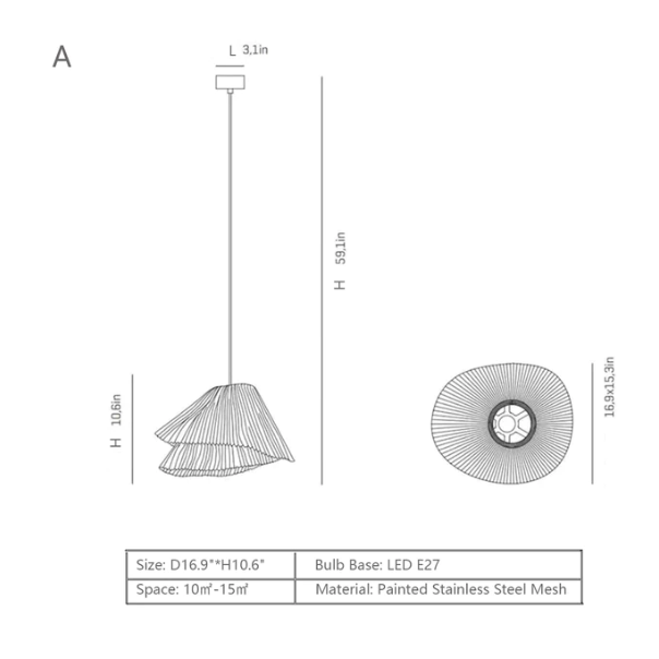 Minimalist Art Overlapped Multi-Color Pendant Chandelier for Dining Room/Bedside/Home Office