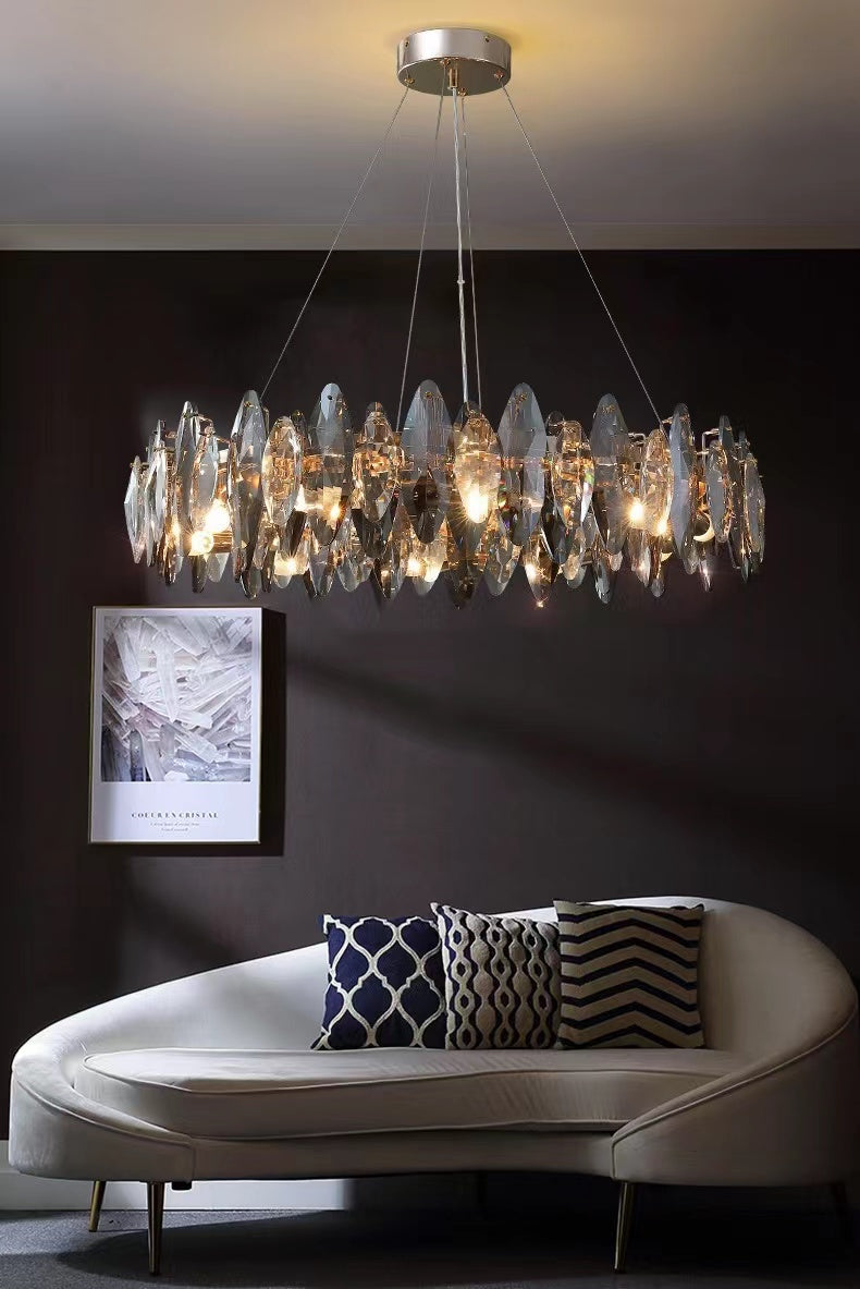 Leaf Crystal Chandelier Modern Decoration for Living Room