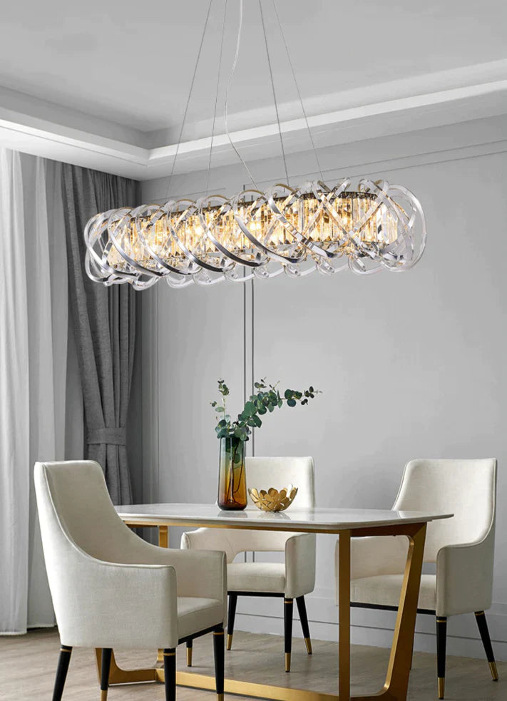 Art Crossed Shell Transparent Crystal Chandelier Suit for Dining/Living Room