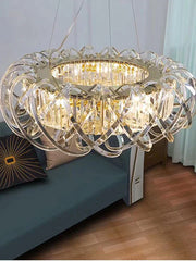 Art Crossed Shell Transparent Crystal Chandelier Suit for Dining/Living Room