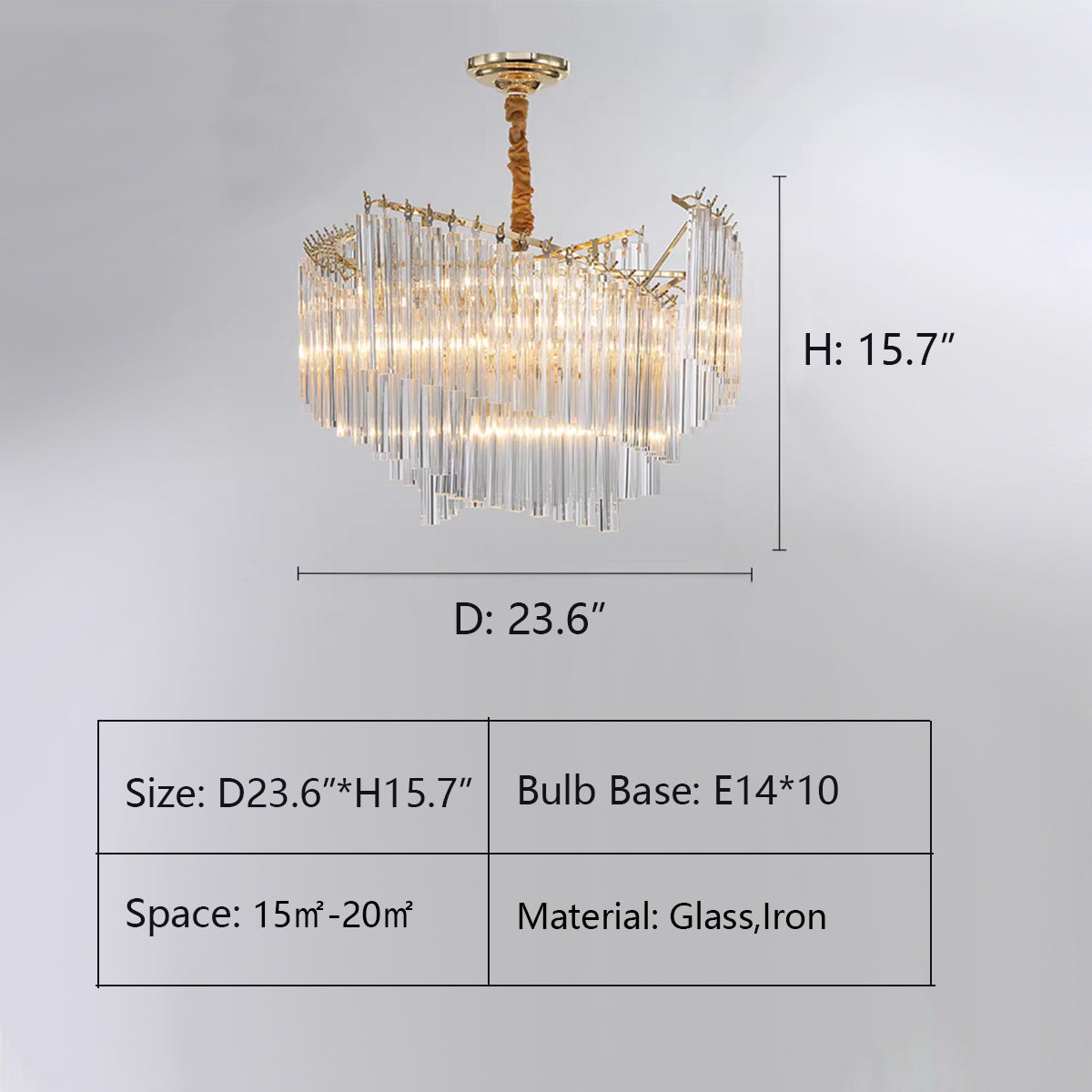 Spiral Tiers Glass Chandelier for Living Room/Dining Room/Entryway