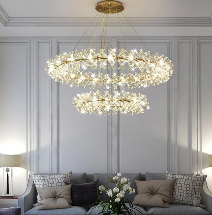 Frozen Ice Crystal Chandelier Light For Living Room Dining Hall