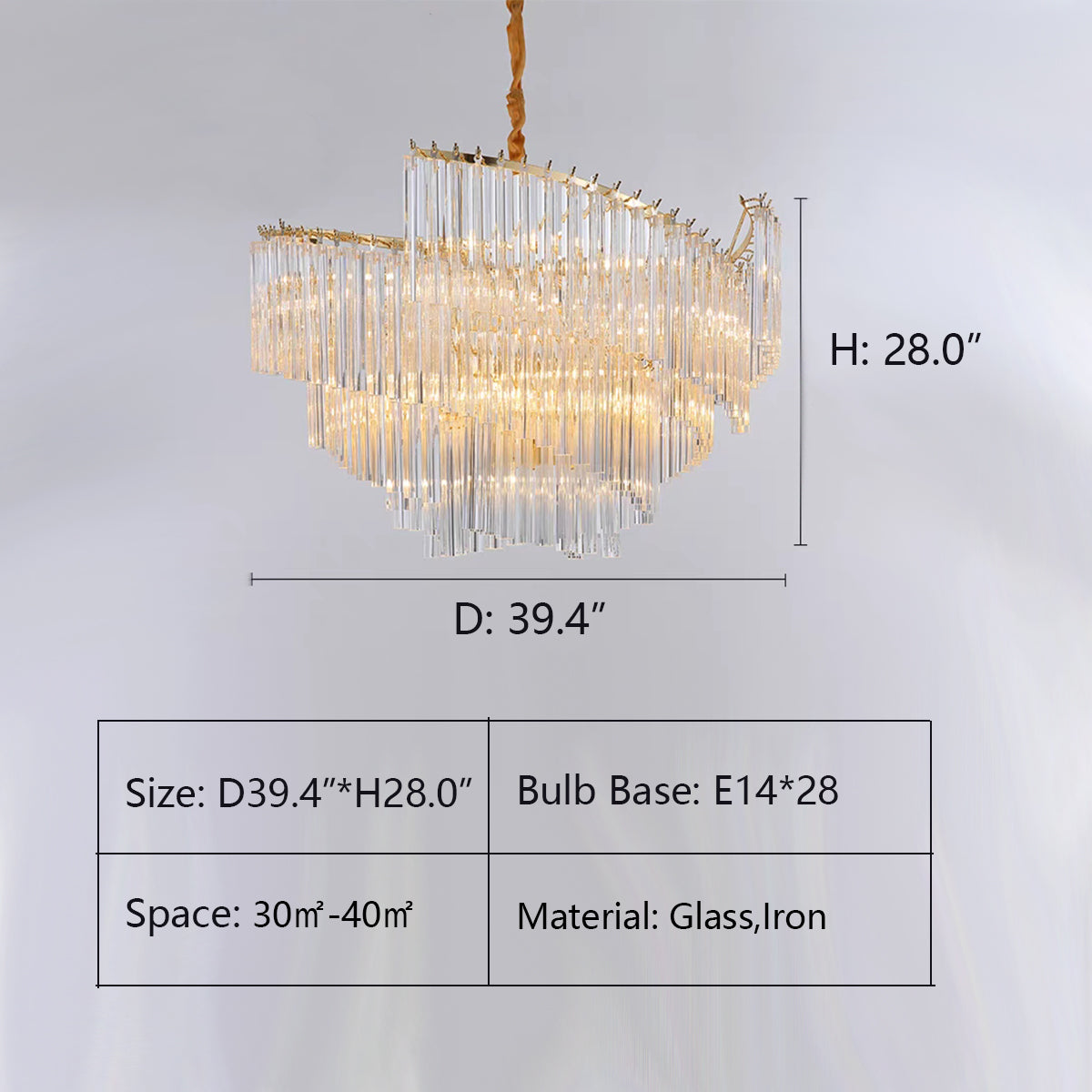 Spiral Tiers Glass Chandelier for Living Room/Dining Room/Entryway