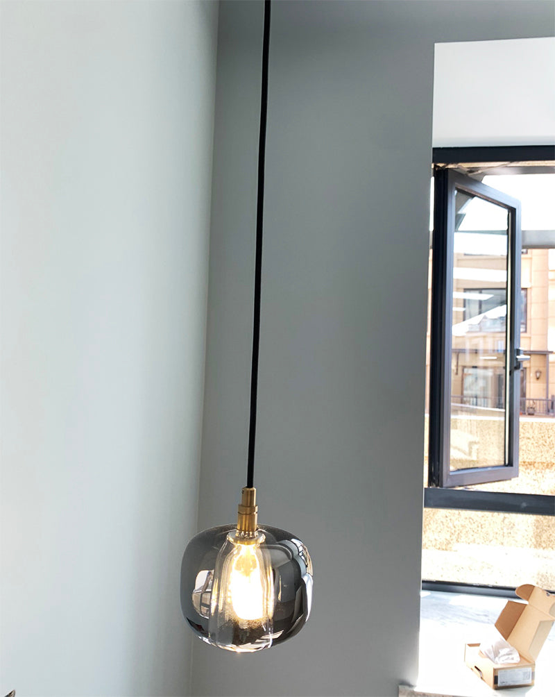 Smoke Grey Clear Pendant For Bedroom