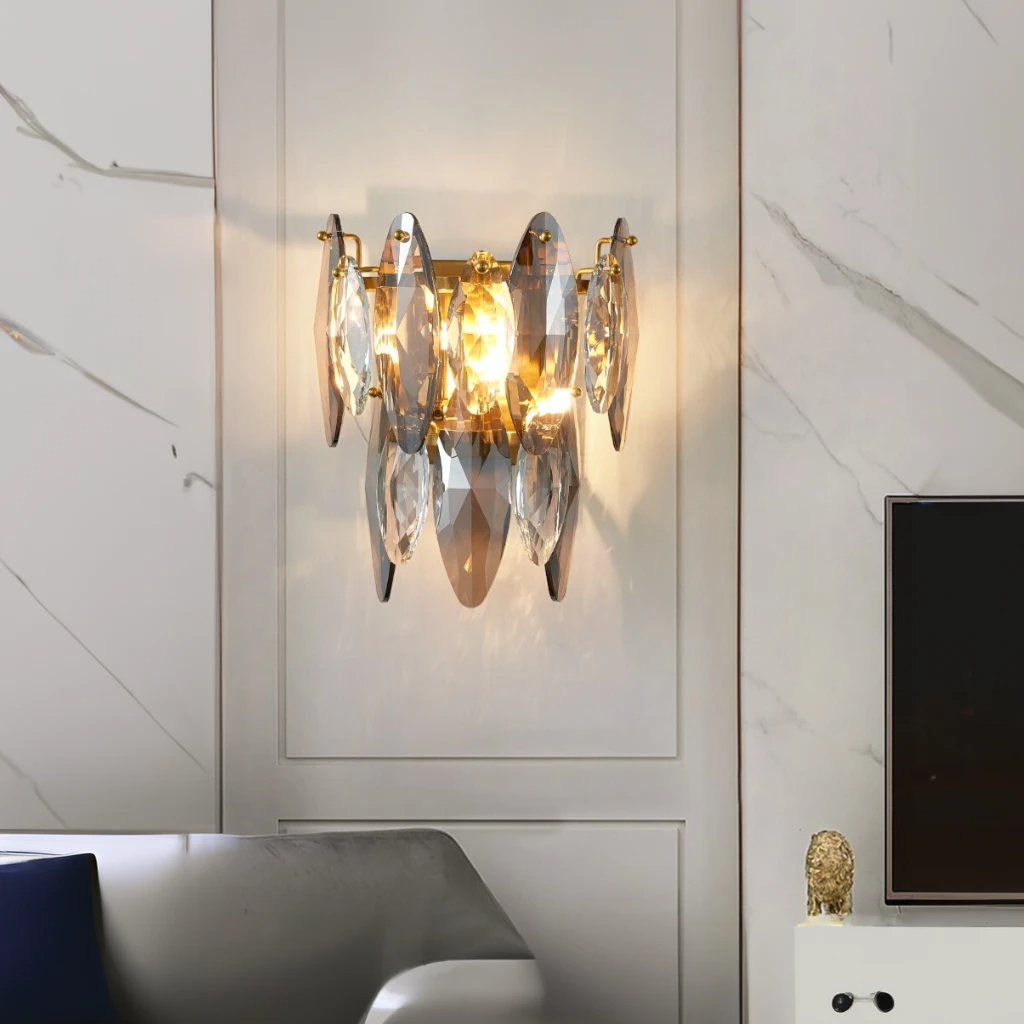 Celestial Leaves Crystal Wall Sconce