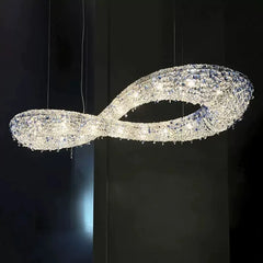 Sira Shaped Infinity Crystal Chandelier for Living/Dining Room