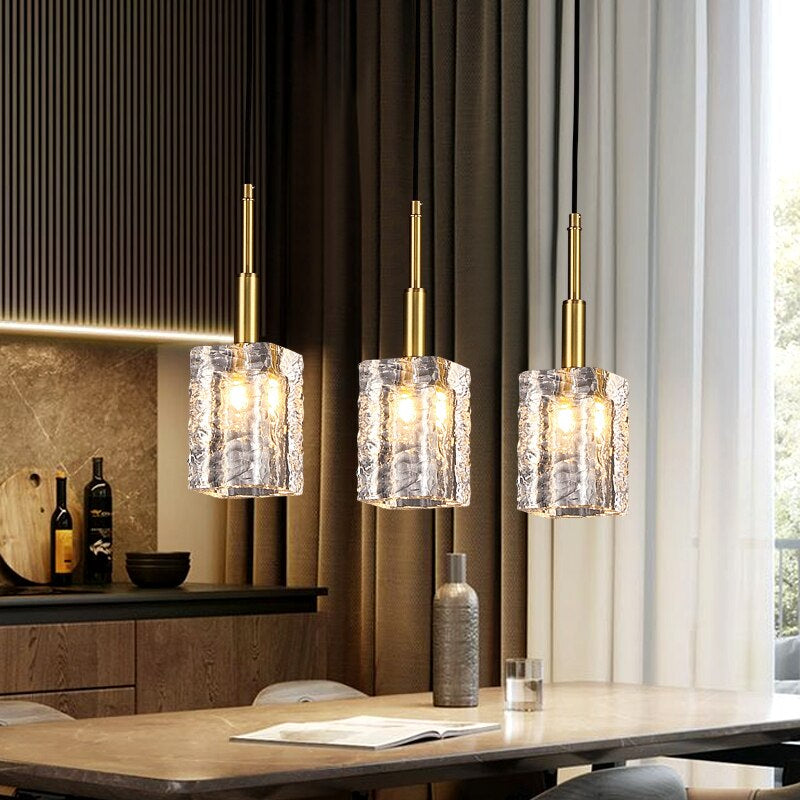 Copper & Crystal Pendant Lights For Kitchen