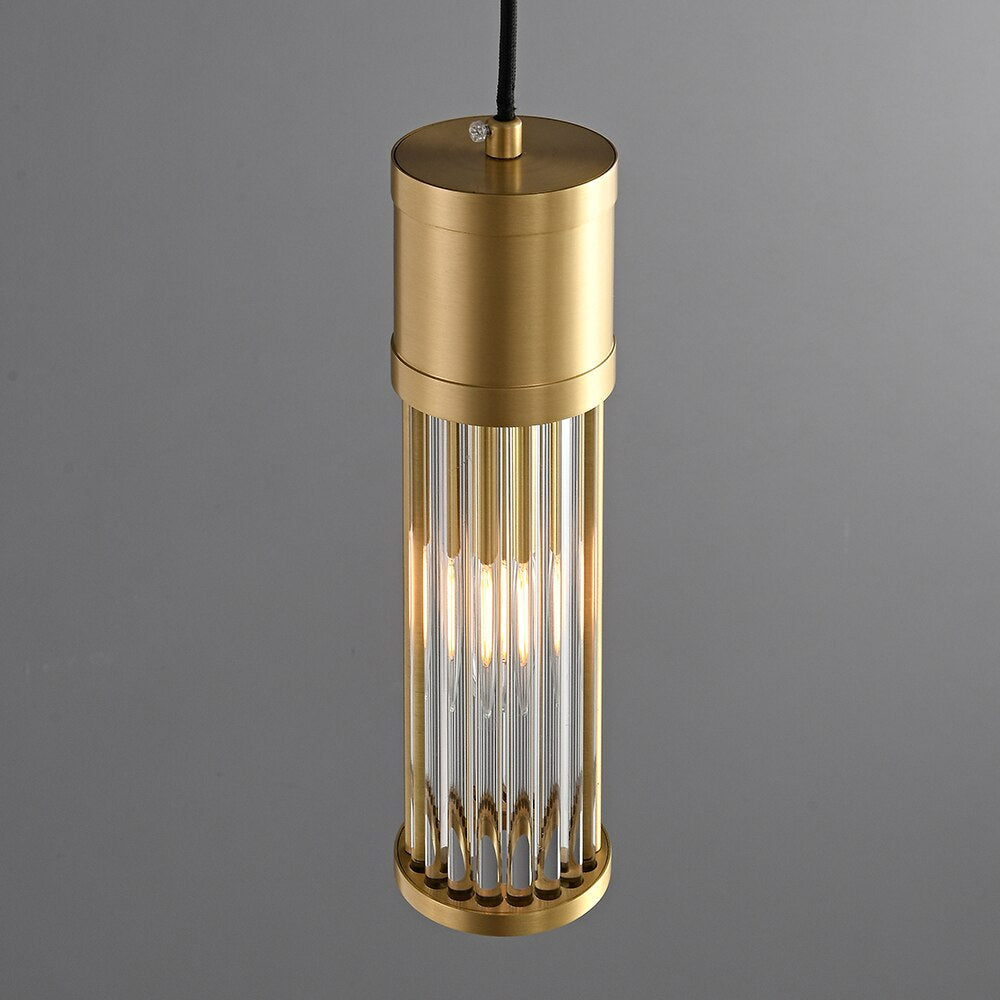 Copper & Glass Kitchen Island Pendant Light