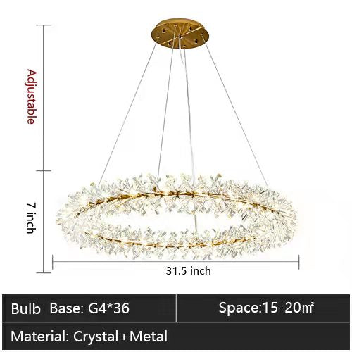 Frozen Ice Crystal Chandelier Light For Living Room Dining Hall