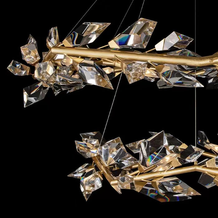 Luxury Modern Crystal Chandelier in Brass Finish Ceiling Light Fixtures