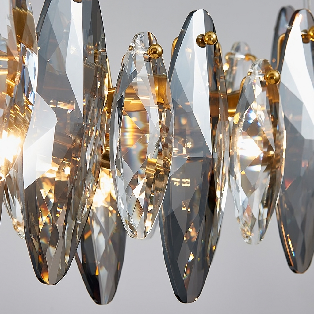 Celestial Leaves Crystal Rectangular Chandelier