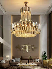 High-grade Crystal Chandelier For Living Room Luxury Duplex Hallway Ceiling Light Fixture