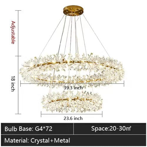 Frozen Ice Crystal Chandelier Light For Living Room Dining Hall