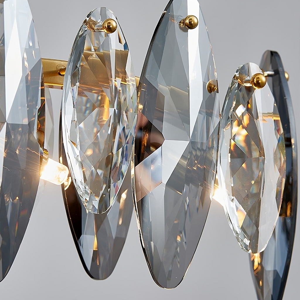 Celestial Leaves Crystal Rectangular Chandelier