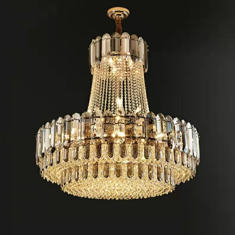 High-grade Crystal Chandelier For Living Room Luxury Duplex Hallway Ceiling Light Fixture