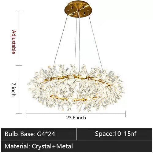 Frozen Ice Crystal Chandelier Light For Living Room Dining Hall