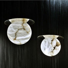 Alabaster Bedside Art Pendant 10.2" D / 15.7" D