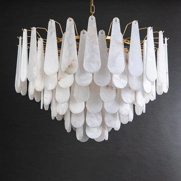 Alabaster Foyer Art Chandelier 16.9" H / 21.7" H