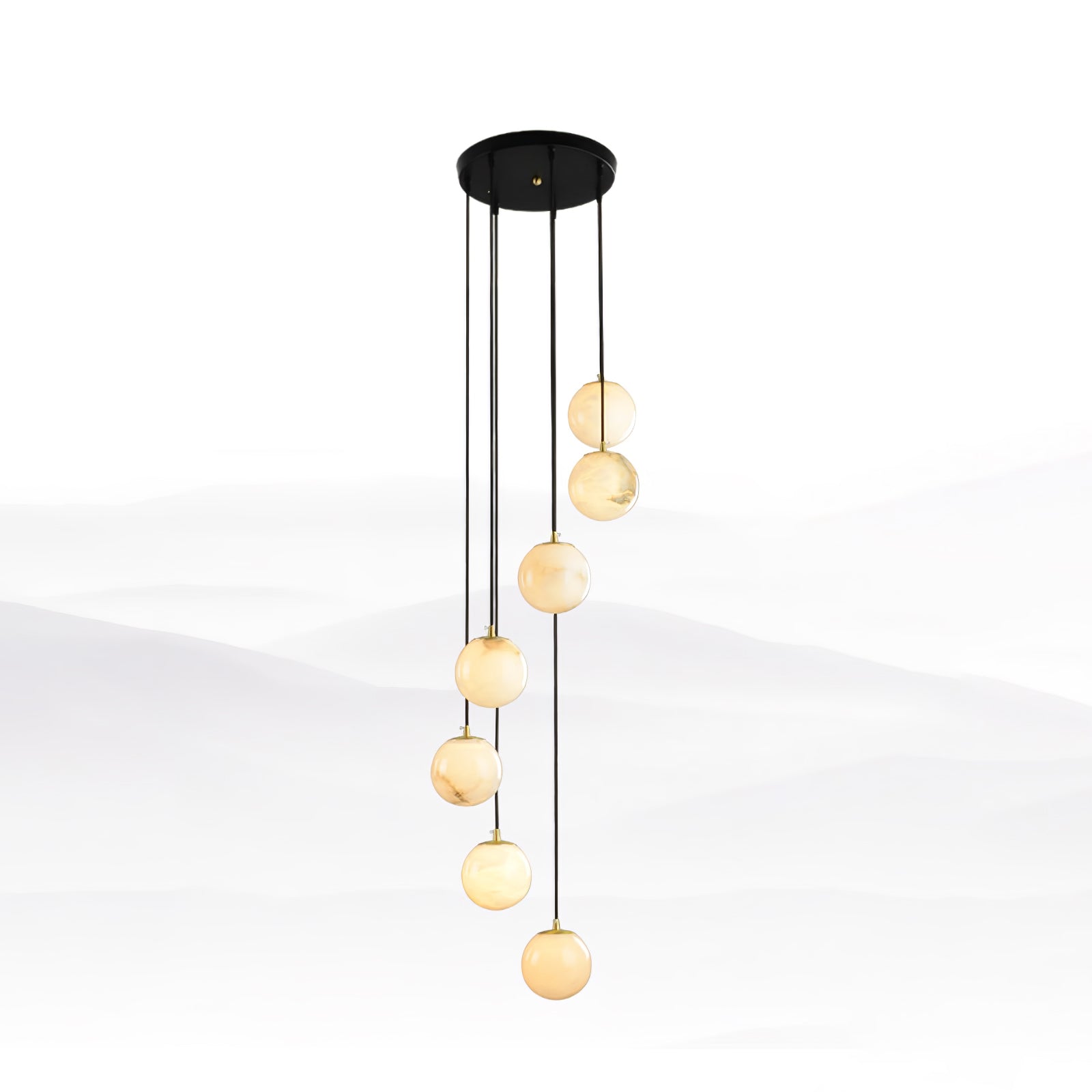 Alabaster Balls Cluster Chandelier