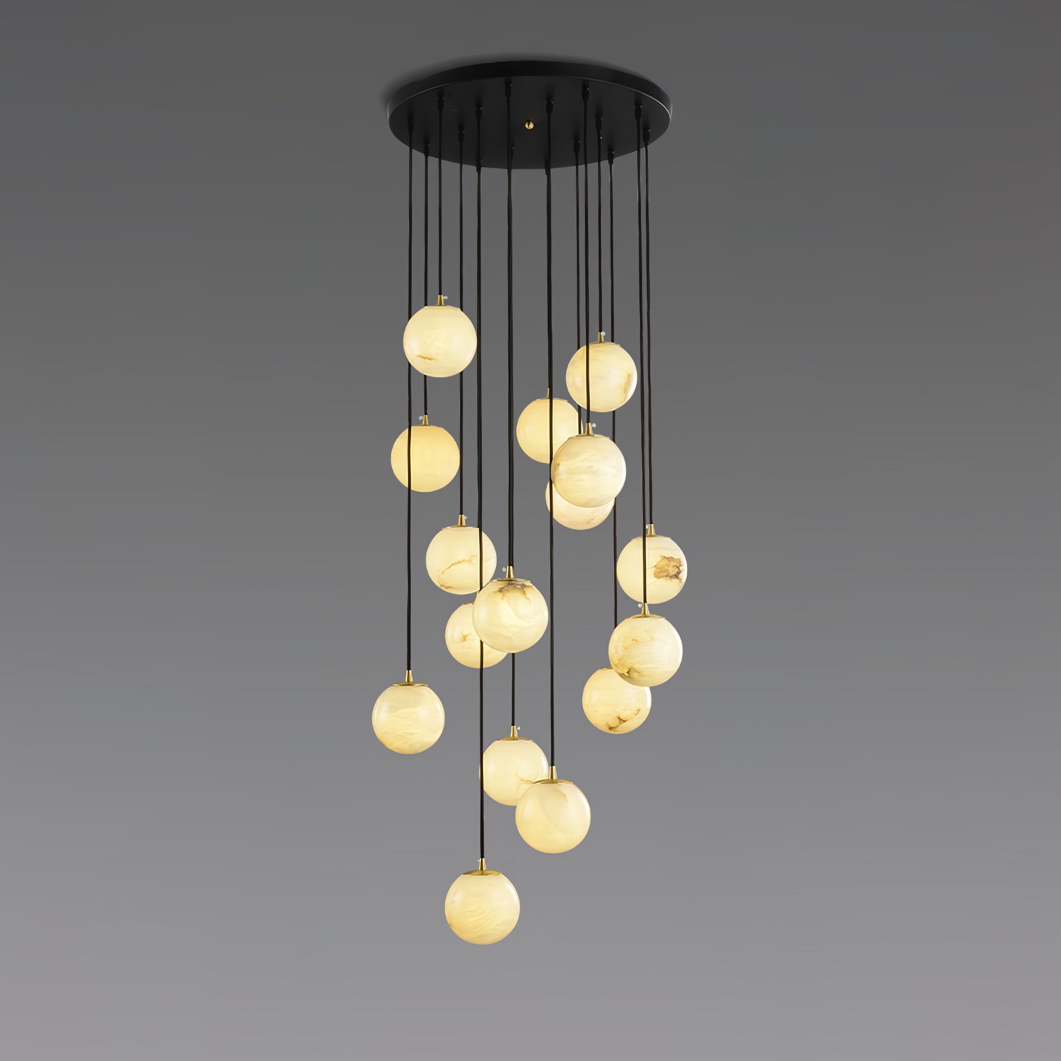 Alabaster Balls Cluster Chandelier