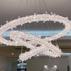 Halo 3-Ring Crystal Round Chandelier