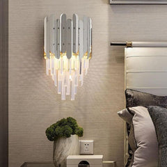 Bourbons Conical Clear Crystal Wall Sconce H