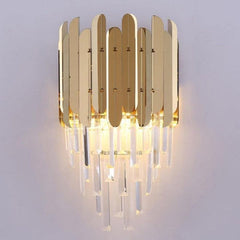 Bourbons Conical Clear Crystal Wall Sconce H