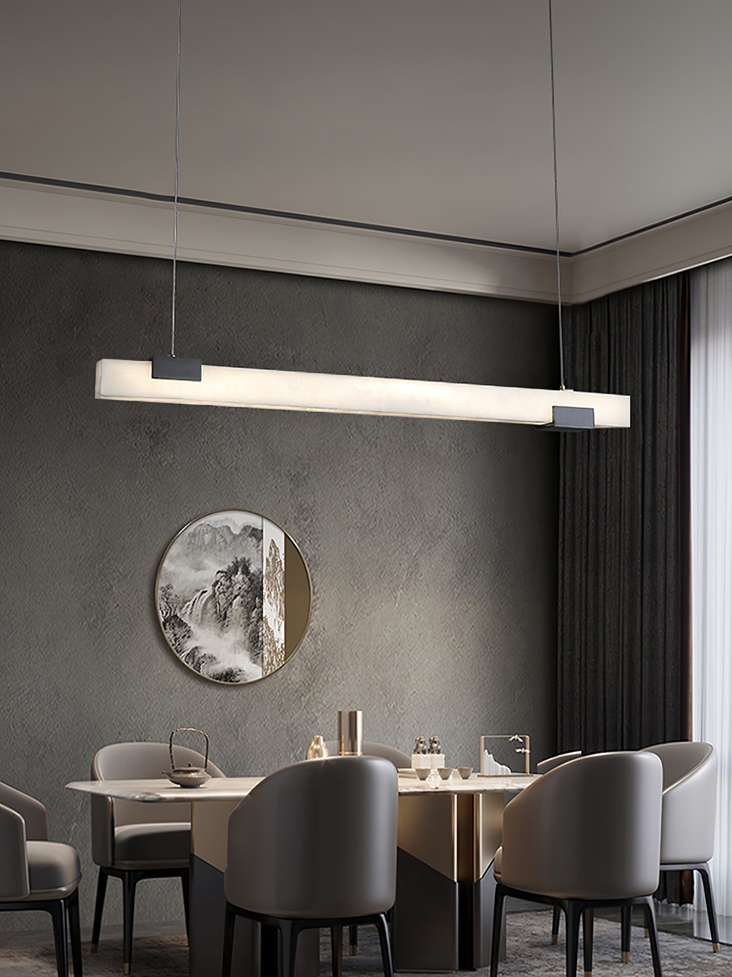 Alabaster Cary Pendant Light For Dining Room