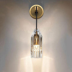 Column Cap  Crystal Wall Sconce