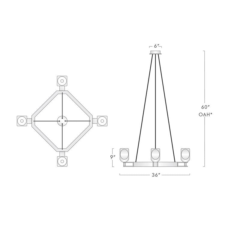 Conson Crystal Square Chandelier