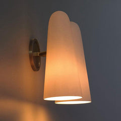 Ceramic White Double Shad Wall Sconce