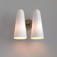 Ceramic White Double Shad Wall Sconce