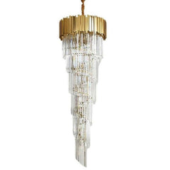 Bourbons Louis 2-Story Crystal Round Chandelier D