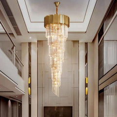 Bourbons Louis 2-Story Crystal Round Chandelier D